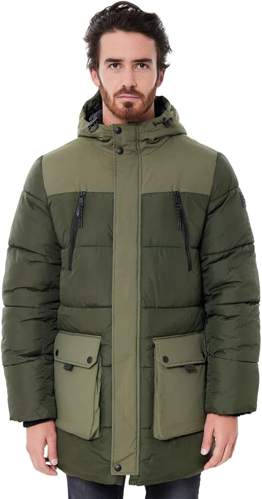 Xhup dimëror i gjatë për meshkuj – Green Parka Puffer Jacket