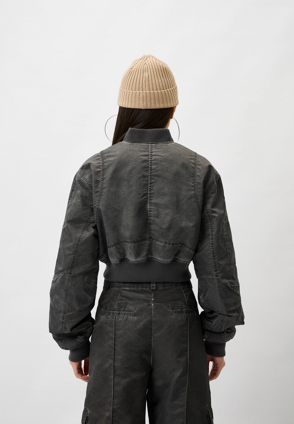 Han Kjøbenhavn Cropped Padded Bomber Jacket – Dark Grey