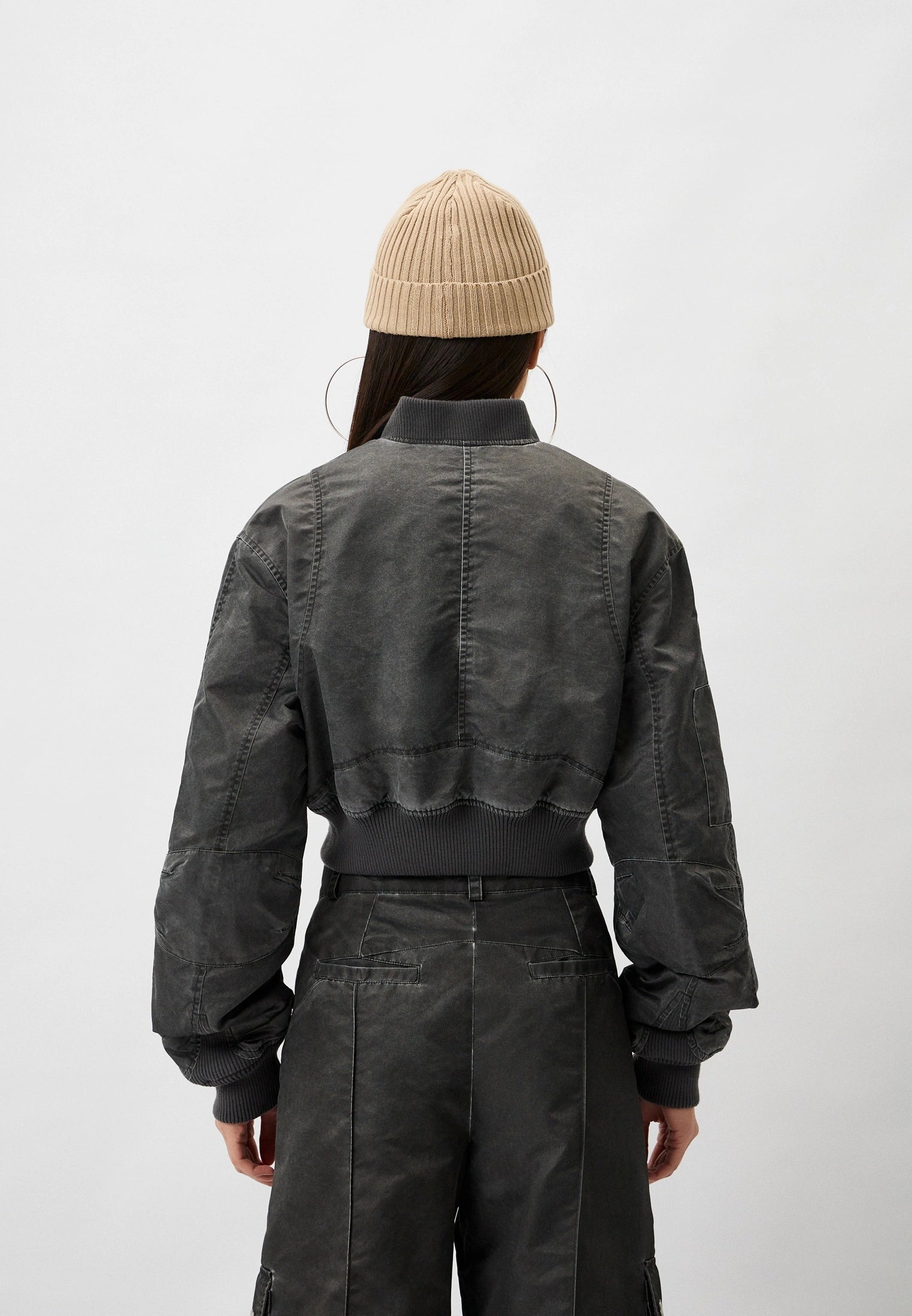 Han Kjøbenhavn Cropped Padded Bomber Jacket – Dark Grey