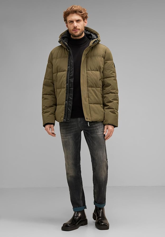 Xhup dimëror Street One  për meshkuj – Khaki Green Puffer Jacket