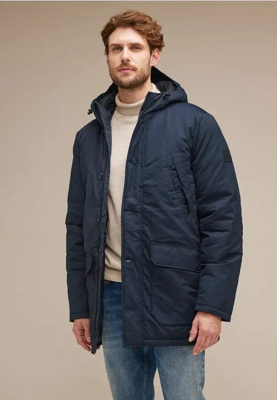 Street One Men Parka Jacket – Navy Blue